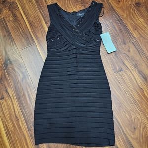 Scarlett Nite NWT Black Sequin Beaded Cocktail Dress Size 6 Lined